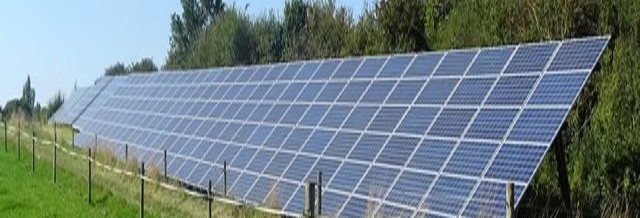 Typical solar panel array - installations of arrays can often be accompanied by mitigation measures to improve biodiversity