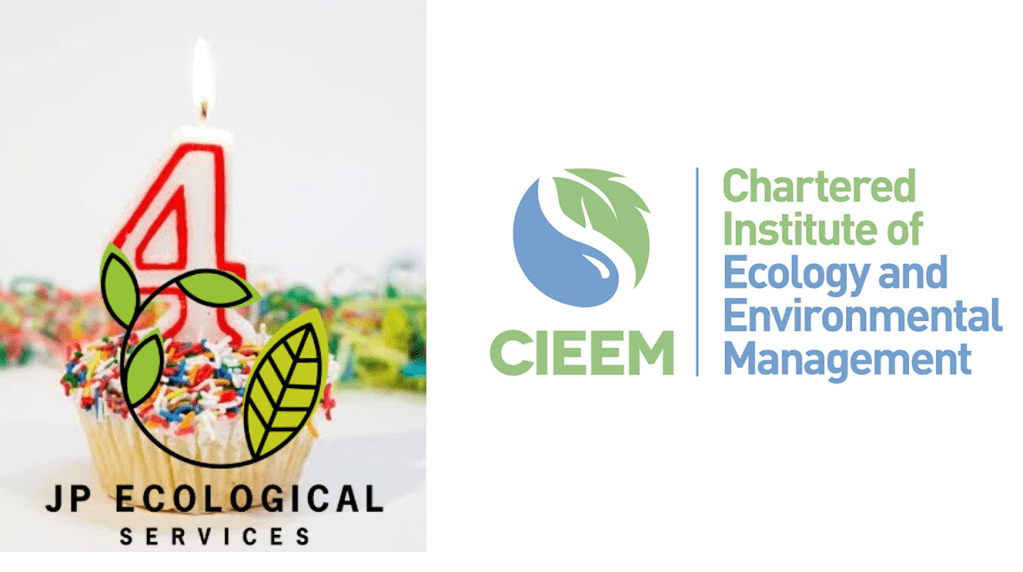 Banner to illustrate fourth anniversary of JP Ecological Services and the award of membership of the CIEEM